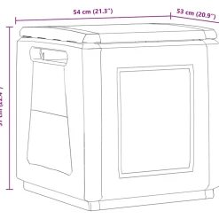vidaXL Tuinbox 130 L 54x53x57 cm donkergrijs en zwart