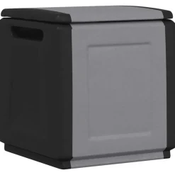 vidaXL Tuinbox 130 L 54x53x57 cm donkergrijs en zwart