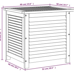 vidaXL Tuinbox met jaloezieën 60x50x56 cm massief acaciahout