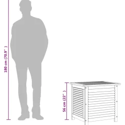 vidaXL Tuinbox met jaloezieën 60x50x56 cm massief acaciahout