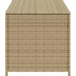 vidaXL Tuinbox met wielen 190 L poly rattan gemengd beige