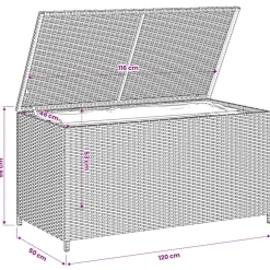 vidaXL Tuinbox met wielen 190 L poly rattan gemengd beige