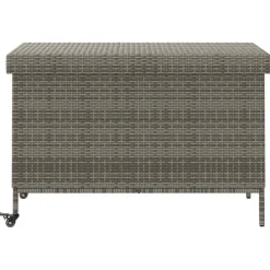 vidaXL Tuinbox met wielen 110x55x73 cm poly rattan grijs