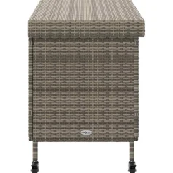 vidaXL Tuinbox met wielen 110x55x73 cm poly rattan grijs