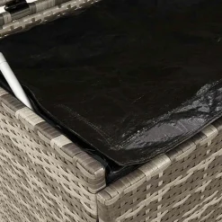 vidaXL Tuinbox met wielen 110x55x73 cm poly rattan grijs