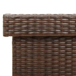 vidaXL Tuinbox met wielen 110x55x73 cm poly rattan bruin
