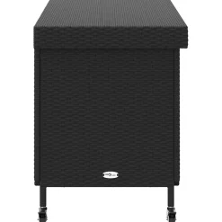 vidaXL Tuinbox met wielen 110x55x73 cm poly rattan zwart