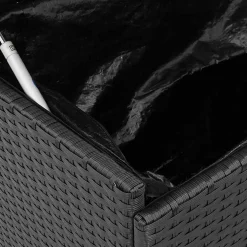 vidaXL Tuinbox met wielen 110x55x73 cm poly rattan zwart