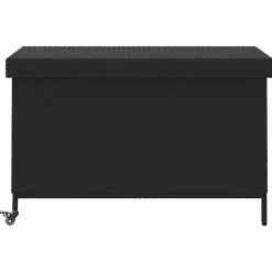 vidaXL Tuinbox met wielen 110x55x73 cm poly rattan zwart