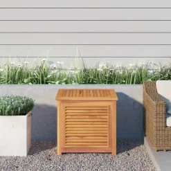 vidaXL Tuinbox met zak 60x50x58 cm massief teakhout