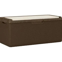 vidaXL Tuinbox met zitkussen 350 L polypropeen bruin