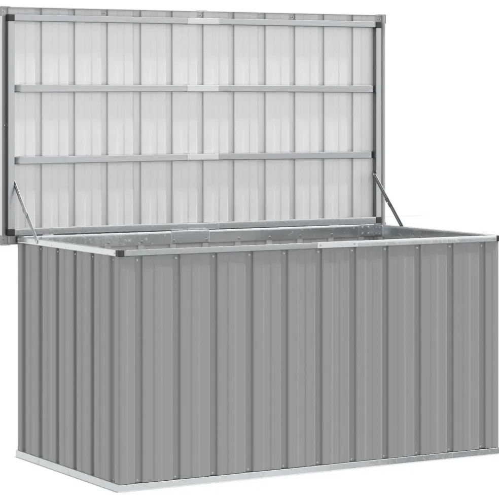 vidaXL Tuinbox 129x67x65 cm grijs