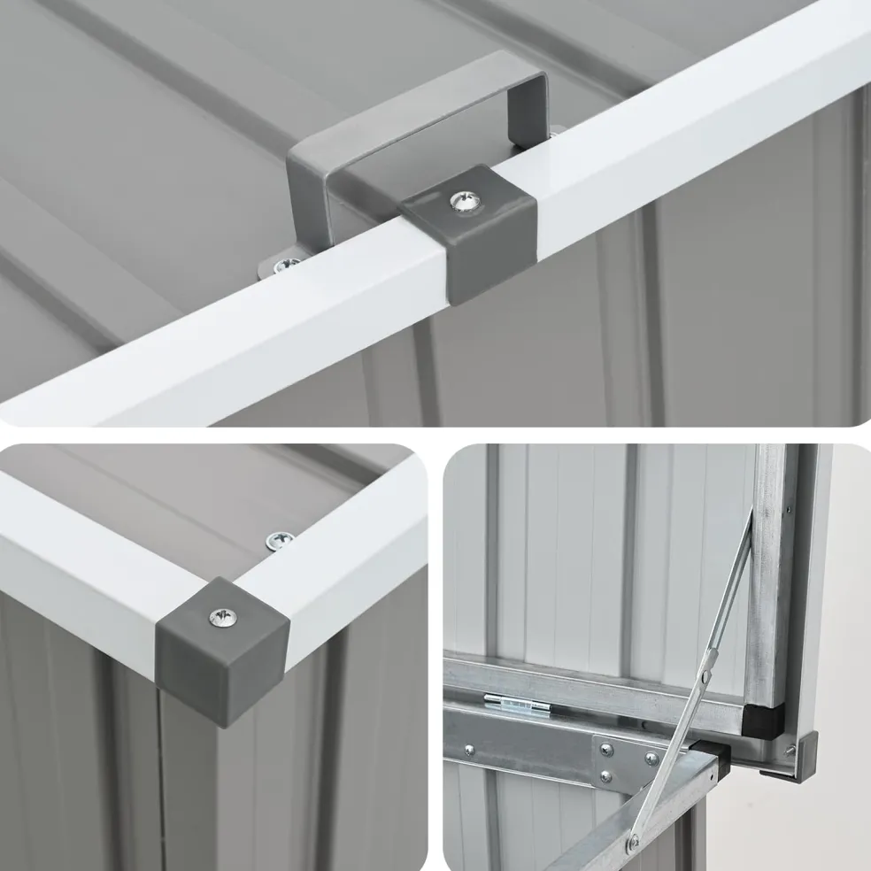 vidaXL Tuinbox 129x67x65 cm grijs