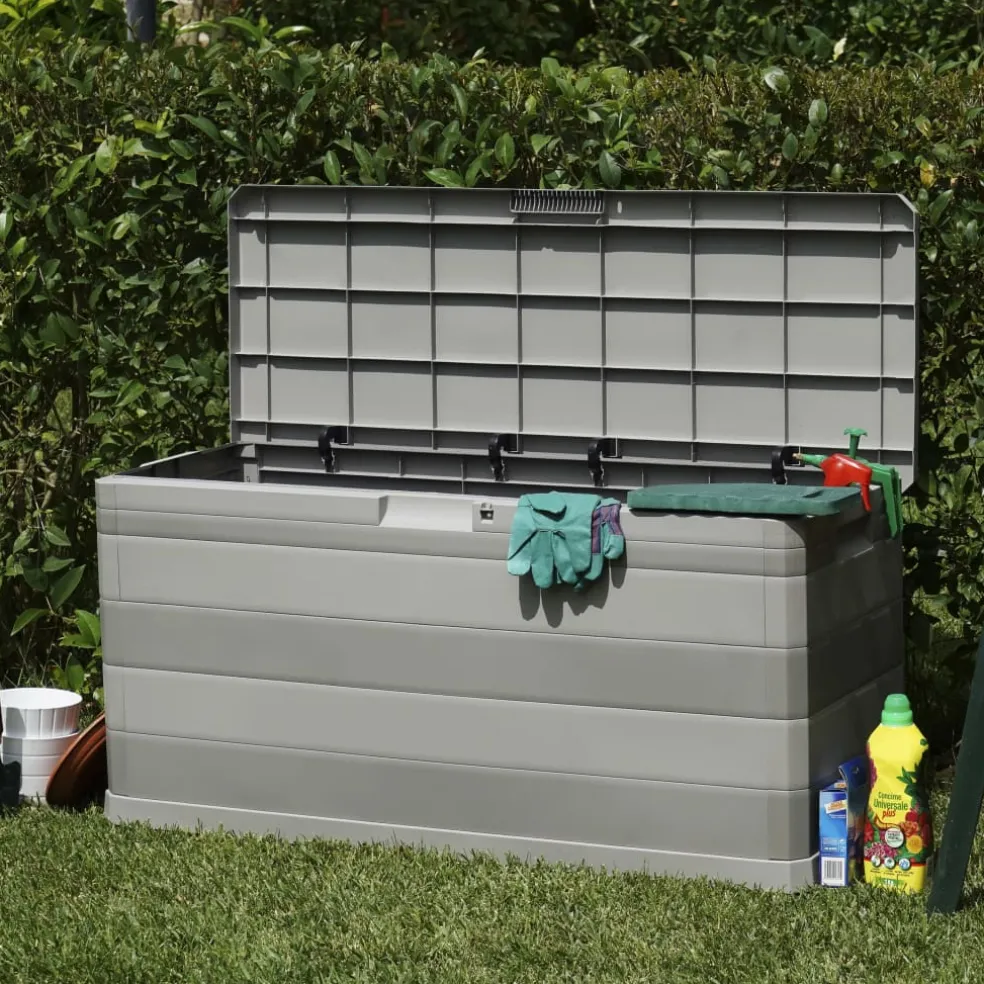 vidaXL Tuinbox 117x45x56 cm grijs