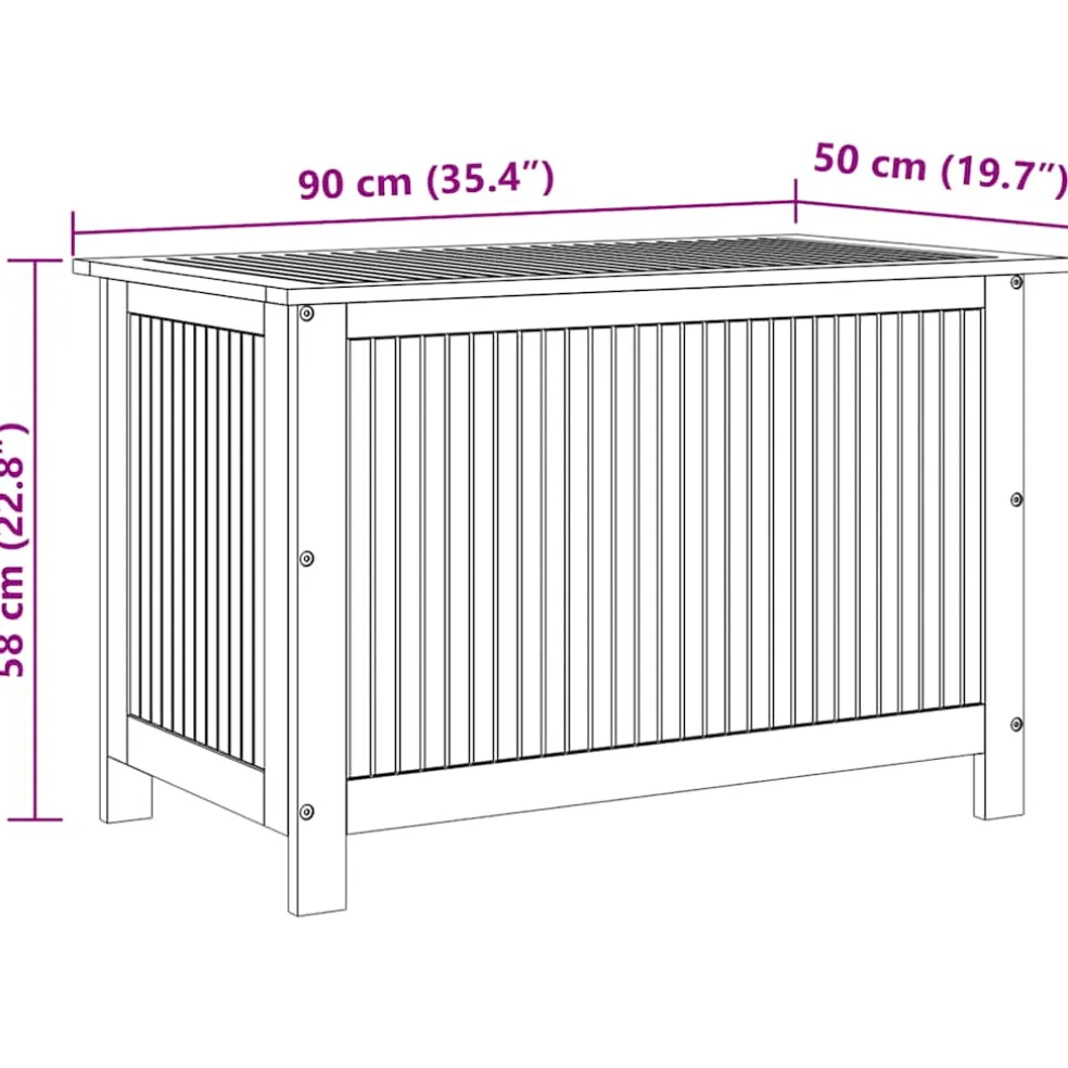 vidaXL Tuinbox 90x50x58 cm massief acaciahout