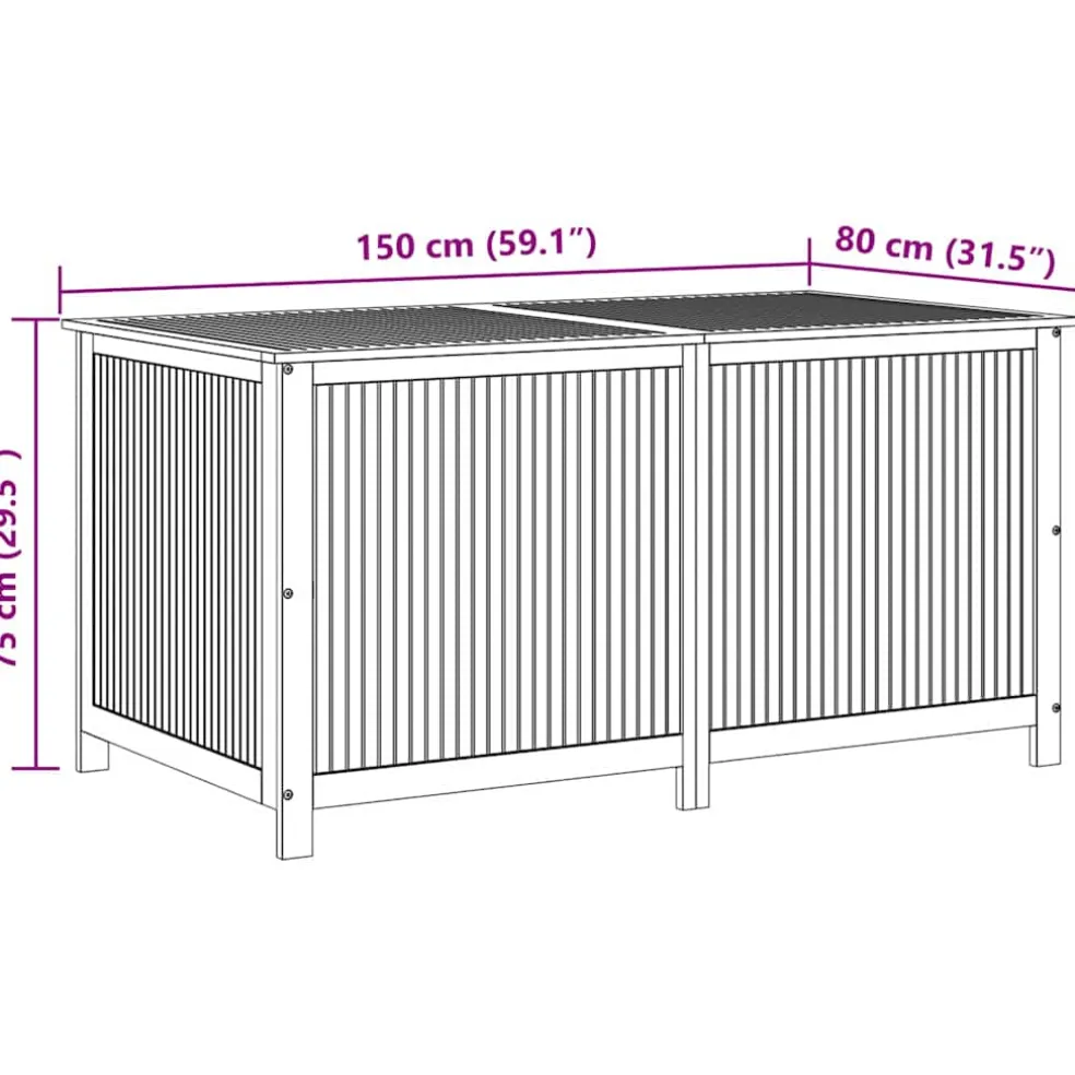 vidaXL Tuinbox 150x80x75 cm massief acaciahout
