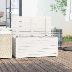 vidaXL Tuinbox 101x50,5x46,5 cm massief grenenhout wit