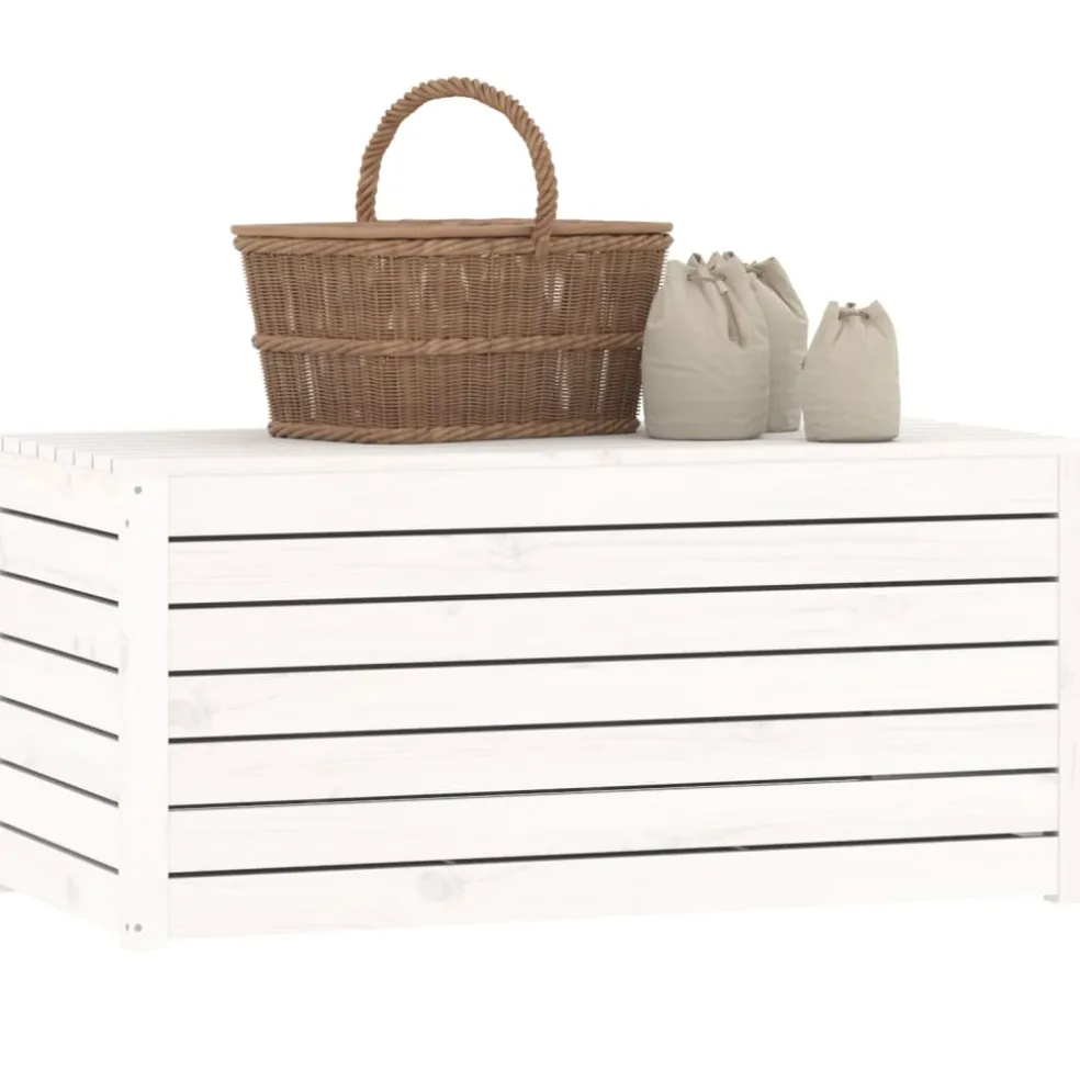 vidaXL Tuinbox 101x50,5x46,5 cm massief grenenhout wit