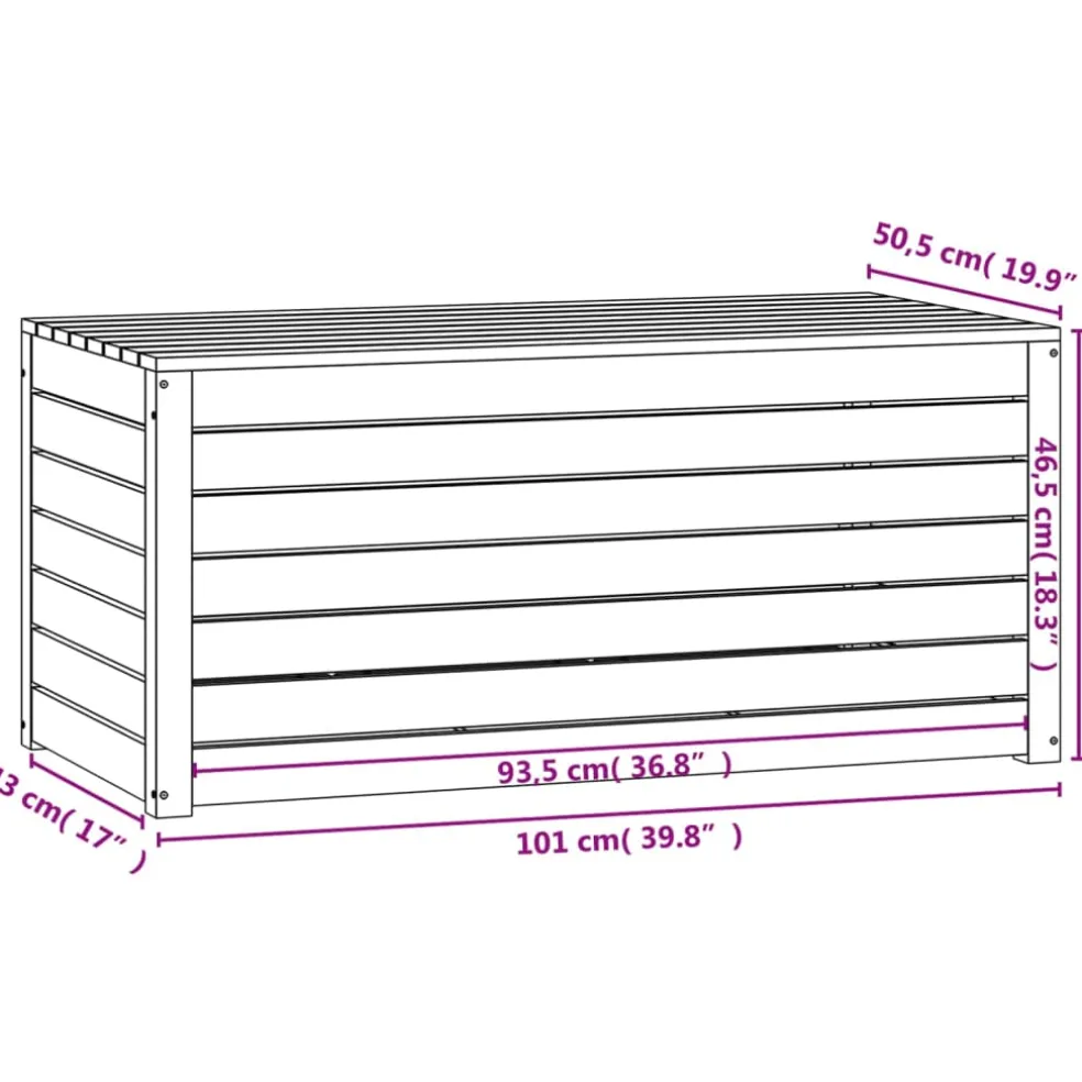 vidaXL Tuinbox 101x50,5x46,5 cm massief grenenhout wit