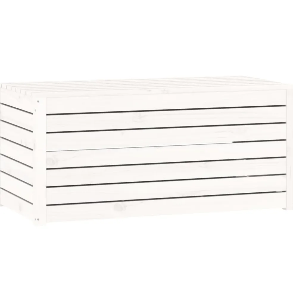 vidaXL Tuinbox 101x50,5x46,5 cm massief grenenhout wit