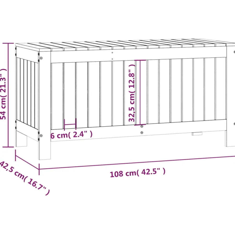 vidaXL Tuinbox 108x42,5x54 cm massief grenenhout honingbruin