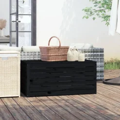 vidaXL Tuinbox 101x50,5x46,5 cm massief grenenhout zwart