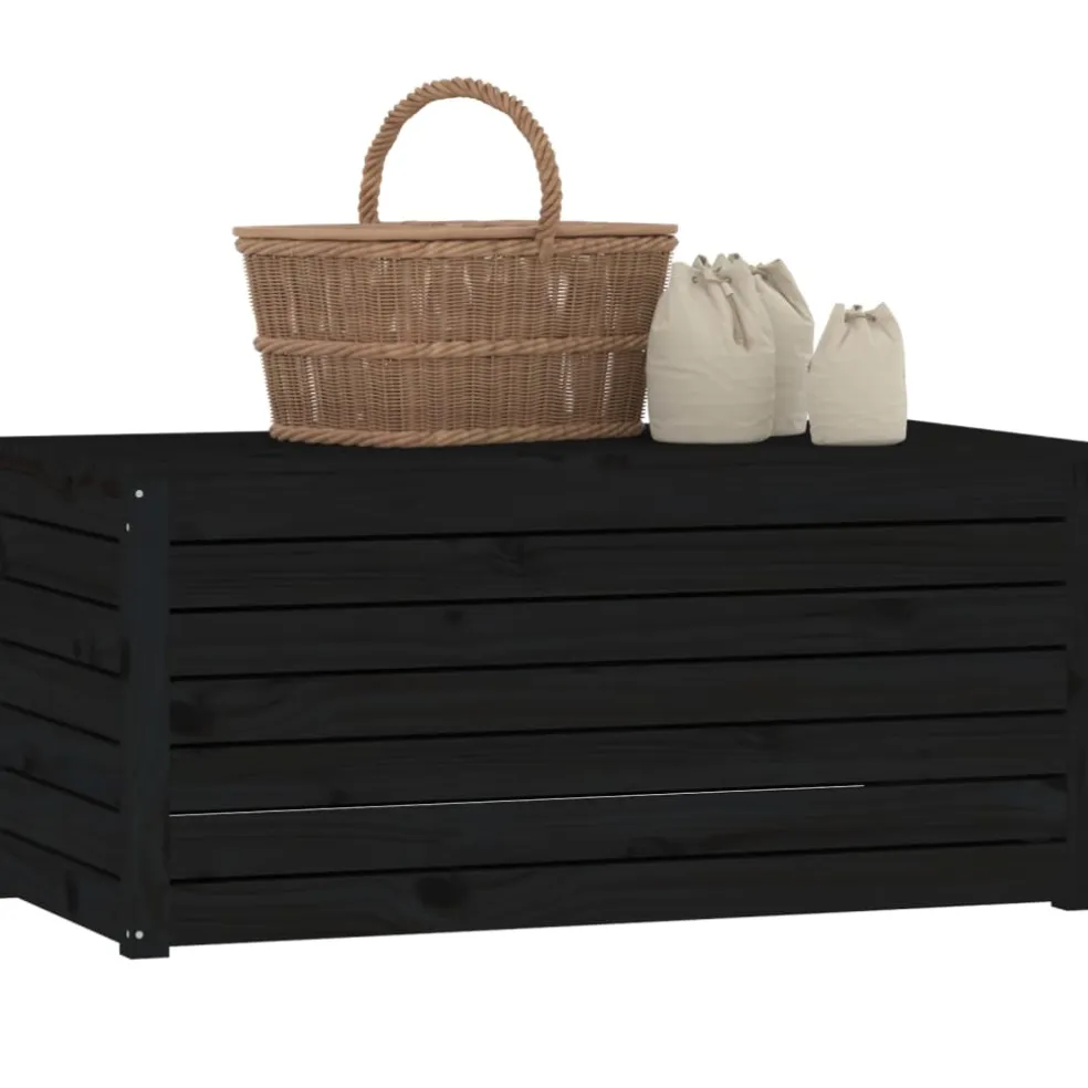vidaXL Tuinbox 101x50,5x46,5 cm massief grenenhout zwart