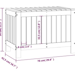 vidaXL Tuinbox 76x42,5x54 cm massief grenenhout zwart