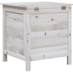 vidaXL Tuinbox 50x49x56,5 cm massief vurenhout wit