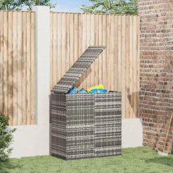 vidaXL Tuinbox 100x49x103,5 cm polyetheen rattan grijs