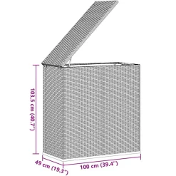 vidaXL Tuinbox 100x49x103,5 cm polyetheen rattan bruin