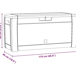 vidaXL Tuinbox 119x48x60 cm polypropeen antracietkleurig