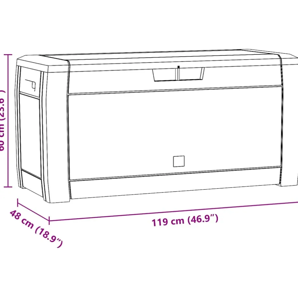 vidaXL Tuinbox 119x48x60 cm polypropeen antracietkleurig