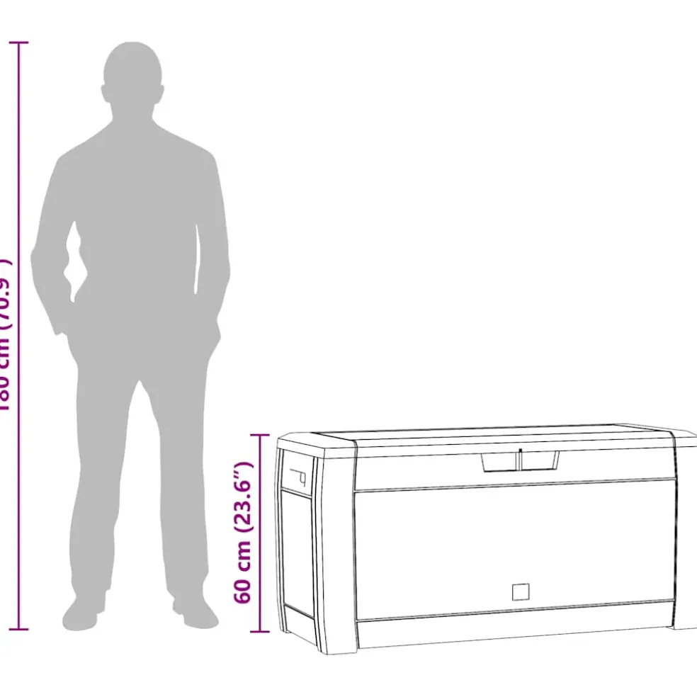 vidaXL Tuinbox 119x48x60 cm polypropeen antracietkleurig