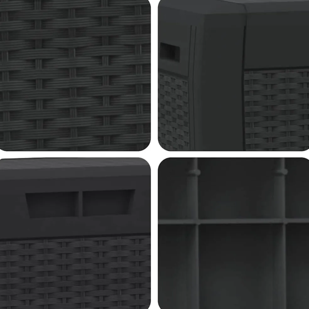 vidaXL Tuinbox 119x48x60 cm polypropeen antracietkleurig