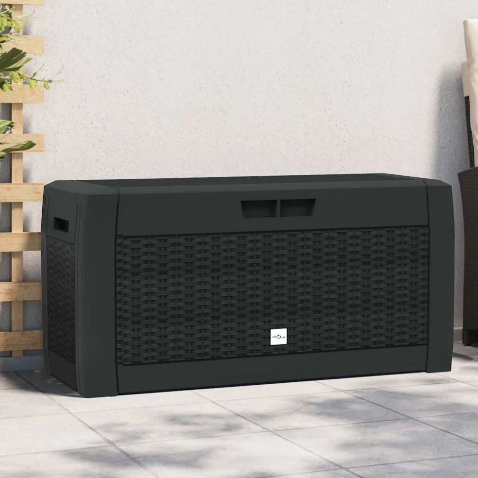 vidaXL Tuinbox 119x48x60 cm polypropeen antracietkleurig