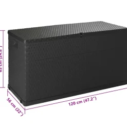 vidaXL Tuinbox 120x56x63 cm polypropeen rattan antracietkleurig