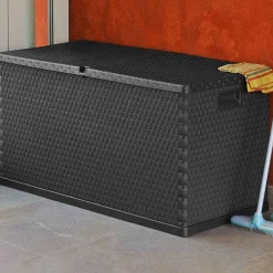 vidaXL Tuinbox 120x56x63 cm polypropeen rattan antracietkleurig