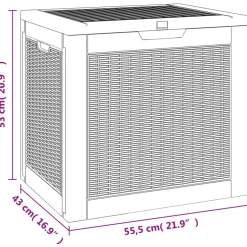 vidaXL Tuinbox 55,5x43x53 cm polypropeen zwart