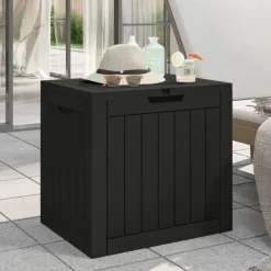 vidaXL Tuinbox 55,5x43x53 cm polypropeen zwart