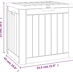 vidaXL Tuinbox 55,5x43x53 cm polypropeen zwart