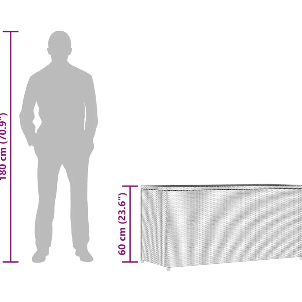 vidaXL Tuinbox 120x50x60 cm poly rattan zwart