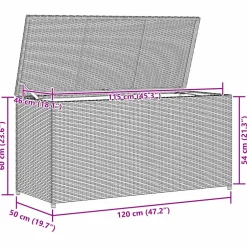 vidaXL Tuinbox 120x50x60 cm poly rattan zwart