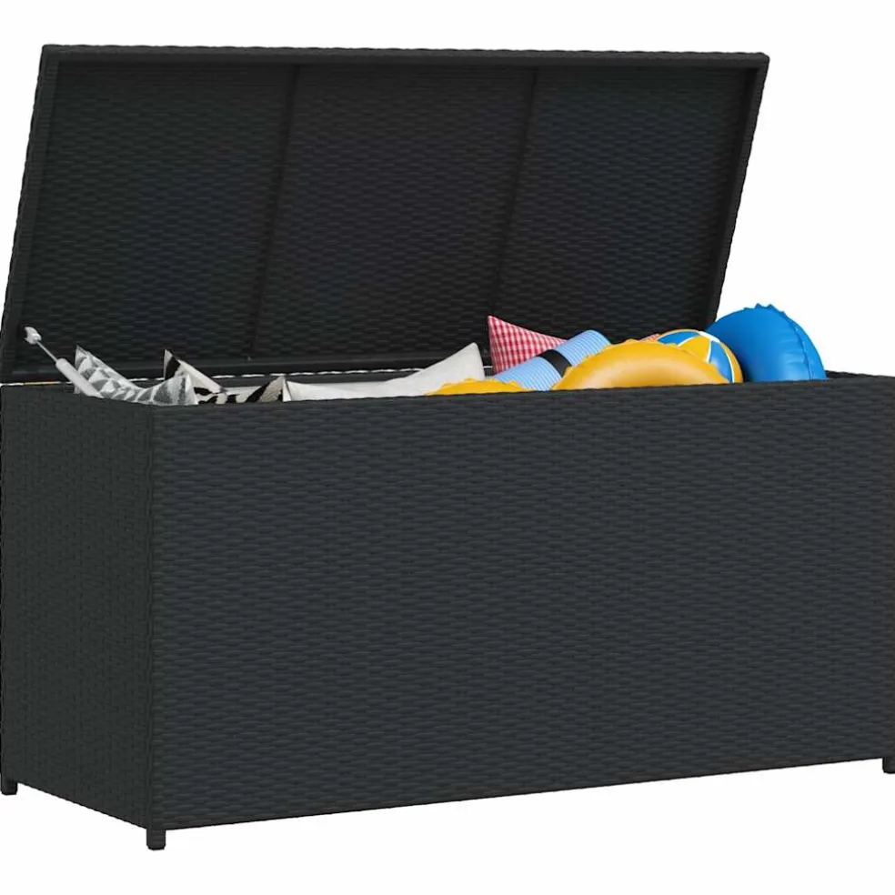 vidaXL Tuinbox 120x50x60 cm poly rattan zwart