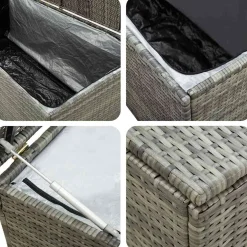 vidaXL Tuinbox 100x50x50 cm poly rattan grijs