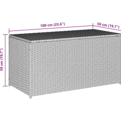vidaXL Tuinbox 100x50x50 cm poly rattan grijs