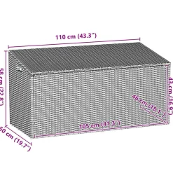vidaXL Tuinbox 110x50x58 cm poly rattan bruin