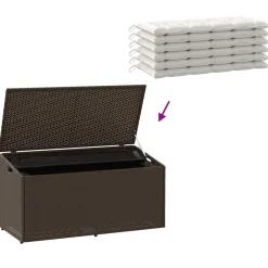 vidaXL Tuinbox 110x50x58 cm poly rattan bruin