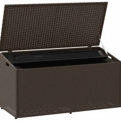 vidaXL Tuinbox 110x50x58 cm poly rattan bruin