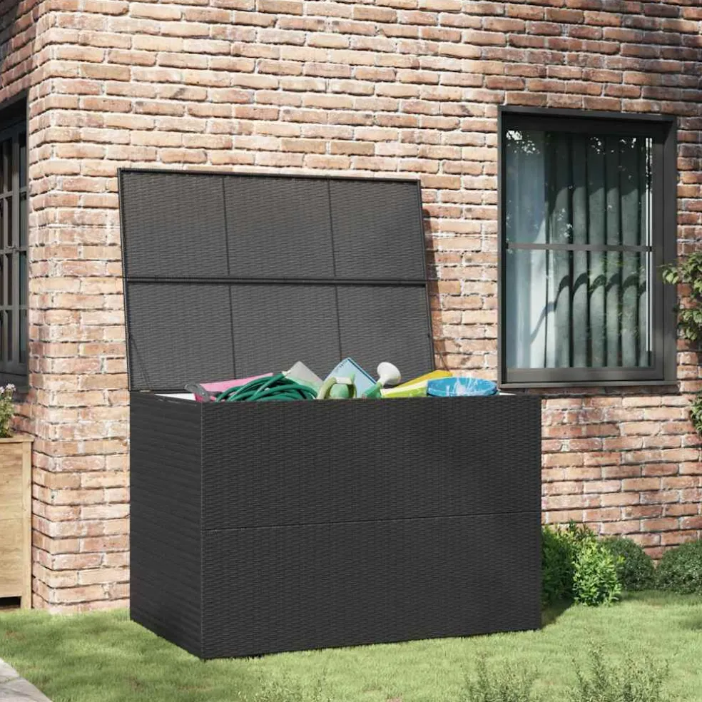 vidaXL Tuinbox 150x100x100 cm poly rattan zwart